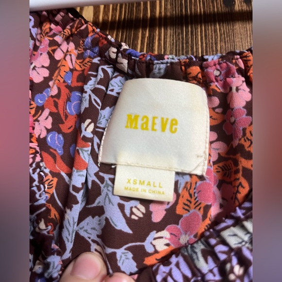Maeve Anthropologie Sheer Floral Top - Picture 4 of 4